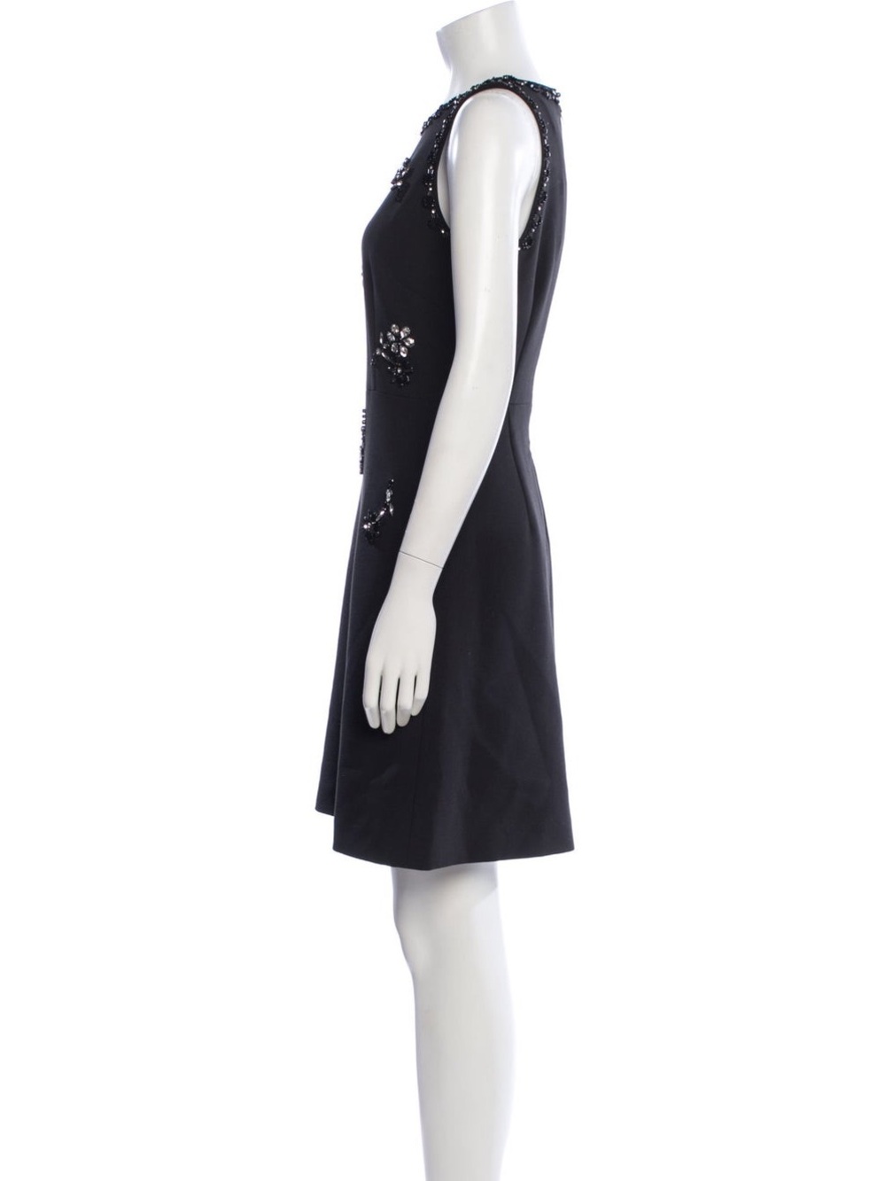 Kate Spade New York Scattered Brooch Rhinestone Beaded Formal Crepe Dress - Picture 3 of 13